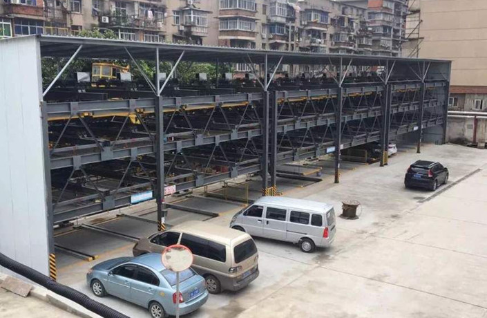 室外停車場四層機(jī)械車位-升降橫移式